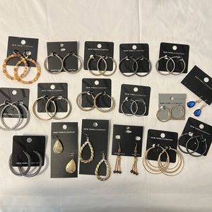 NEW LOT of 17 New York and Company Earrings